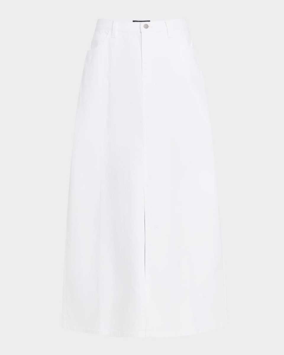 Petite Organic Cotton Denim Midi Sk